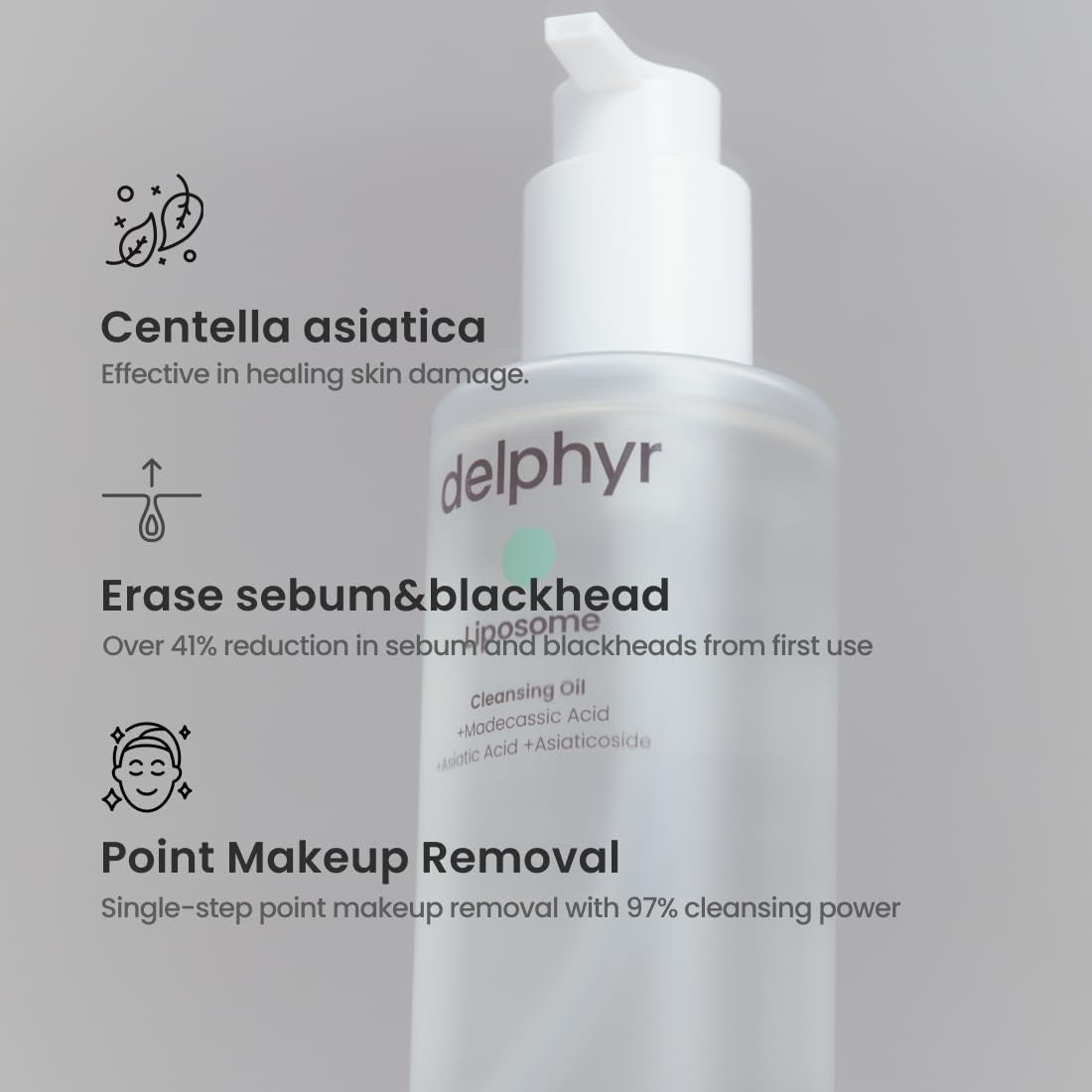 Liposome Daily Cleansing Oil, Gentle Makeup & Blackhead Remover for Sensitive Skin with Centella Asiatica TECA, Korean Skincare for Trouble Care (6.76 Fl. Oz., 200Ml)